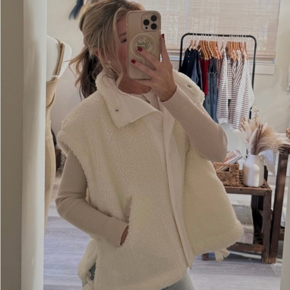 White Sherpa Vest